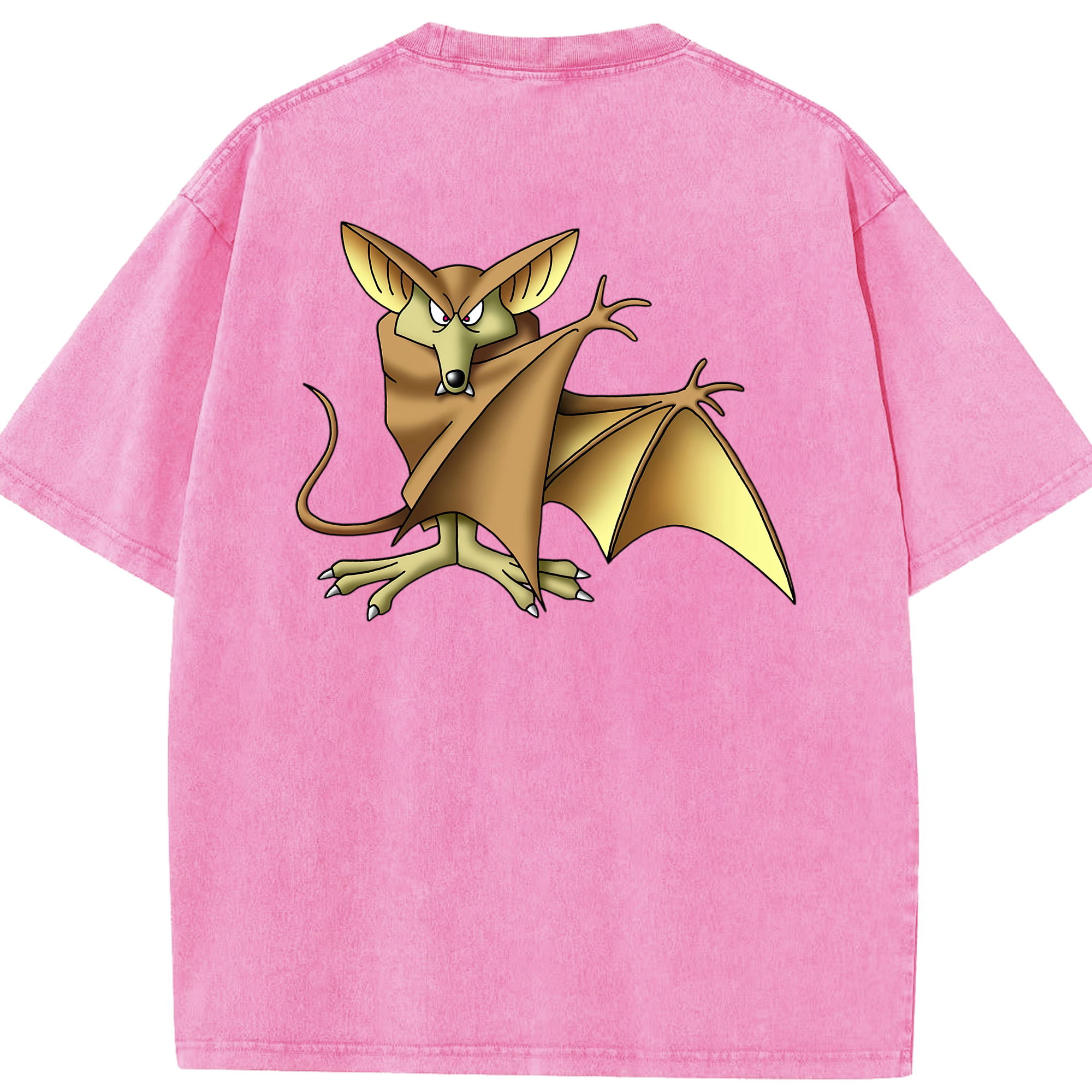 （画像用） ドラゴンクエスト Doragon Kuesuto Dragon Quest 綿100% ヴィンテージ風 半袖Tシャツ（背面プリント）